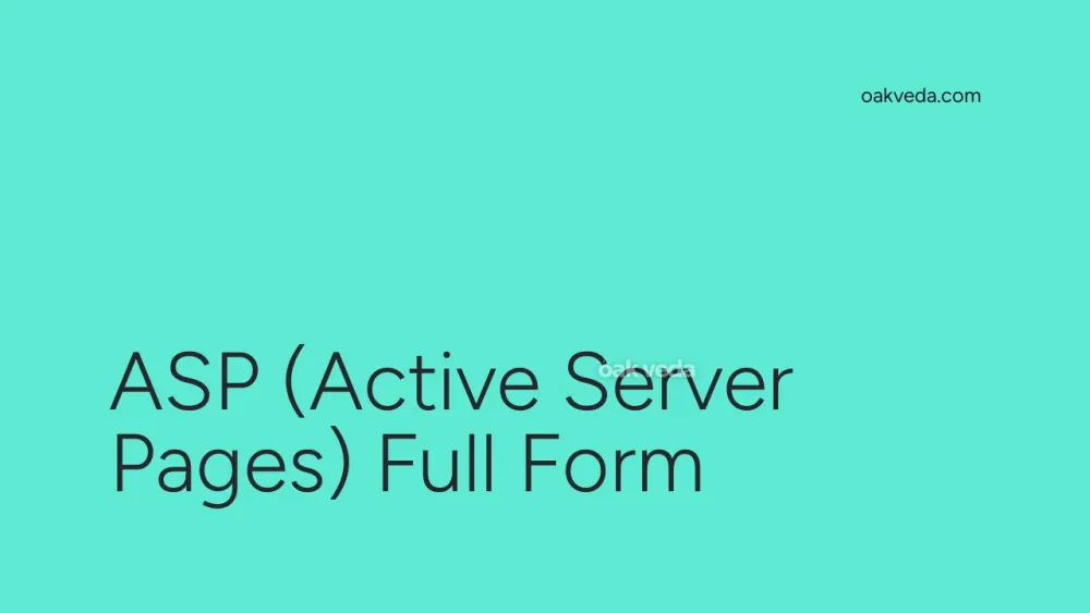 ASP (Active Server Pages) Full Form