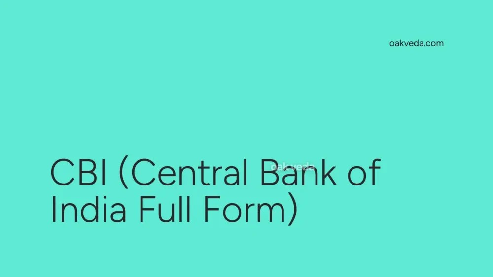 CBI (Central Bank of India Full Form)