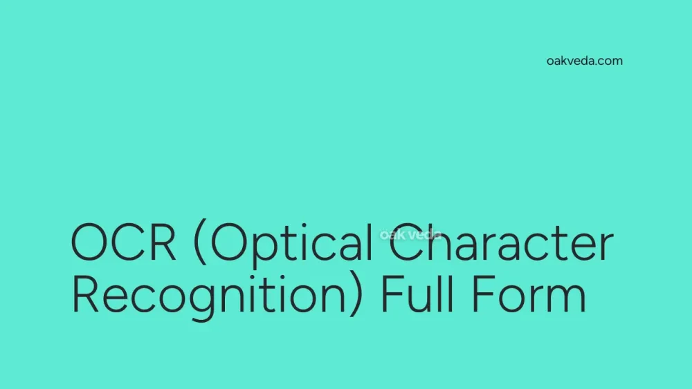 OCR (Optical Character Recognition) Full Form