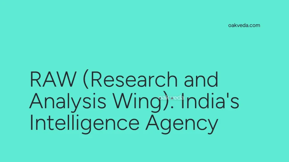 RAW (Research and Analysis Wing): India's Intelligence Agency