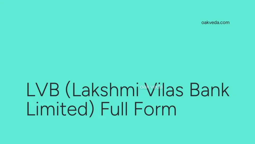 LVB (Lakshmi Vilas Bank Limited) Full Form