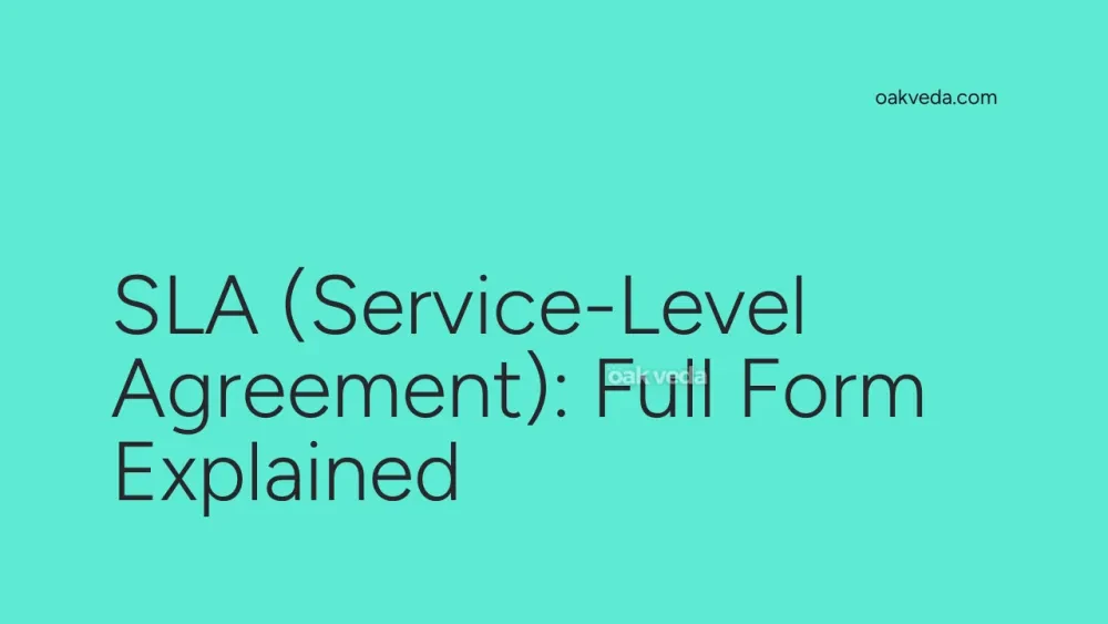 SLA (Service-Level Agreement): Full Form Explained