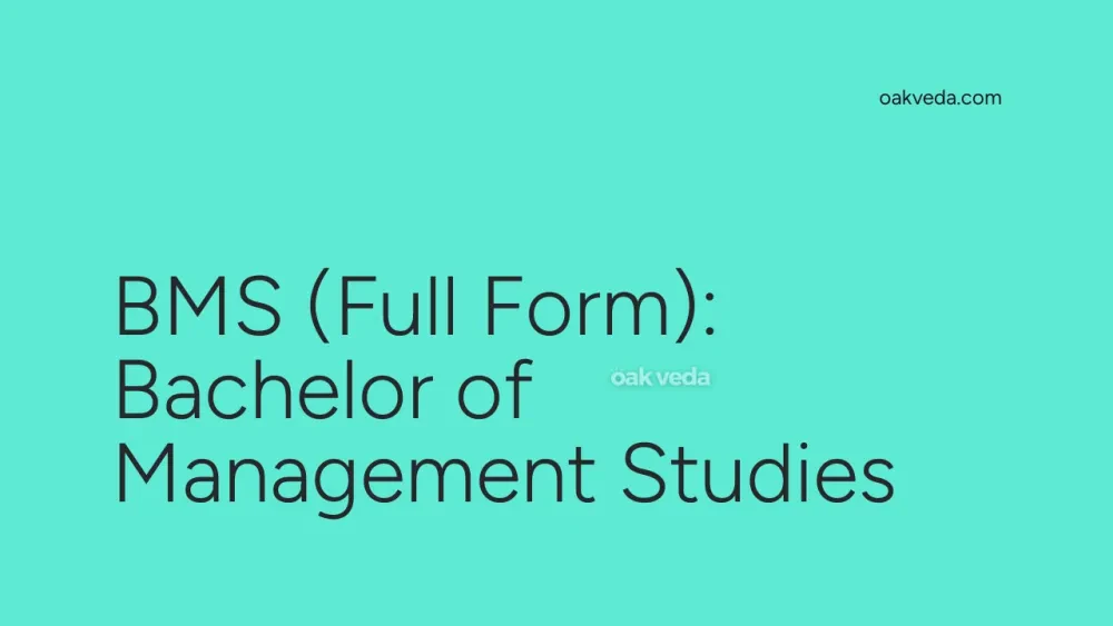 BMS (Full Form): Bachelor of Management Studies