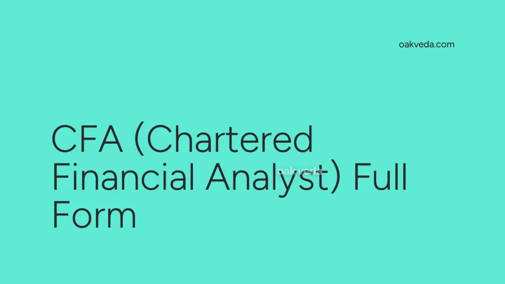 CFA (Chartered Financial Analyst) Full Form